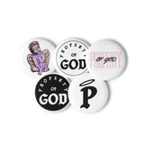 Set of pin buttons