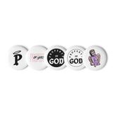 Set of pin buttons