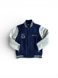 Navy Blue and Cream Varsity Jacket