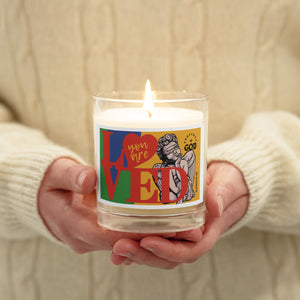 Glass jar soy wax candle