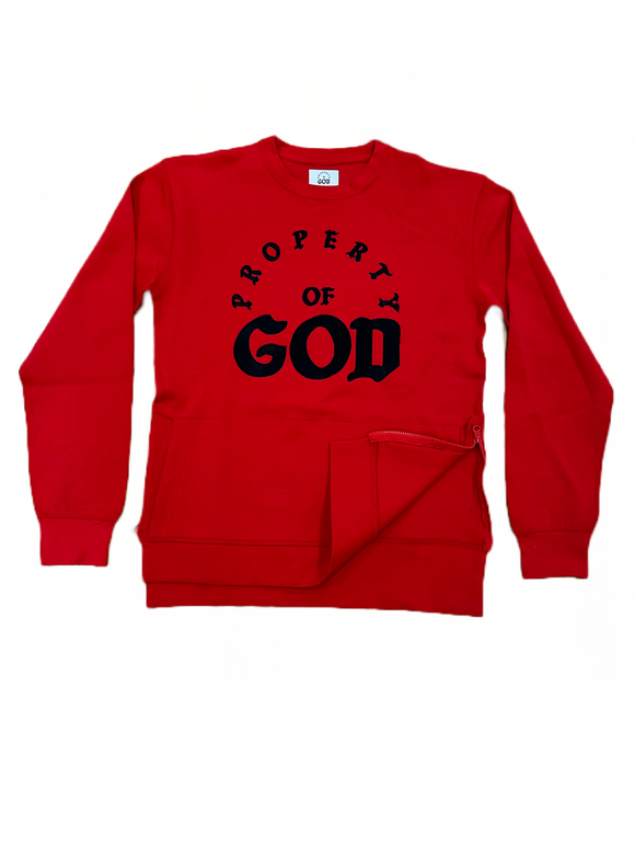 Red Embroidery Crew