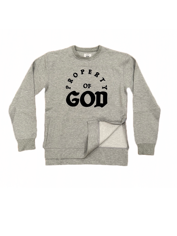 Grey Embroidery Crew
